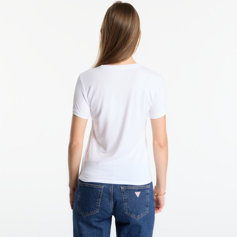 Guess Jeans New Ss Cn Mini Logo Tee Pure White