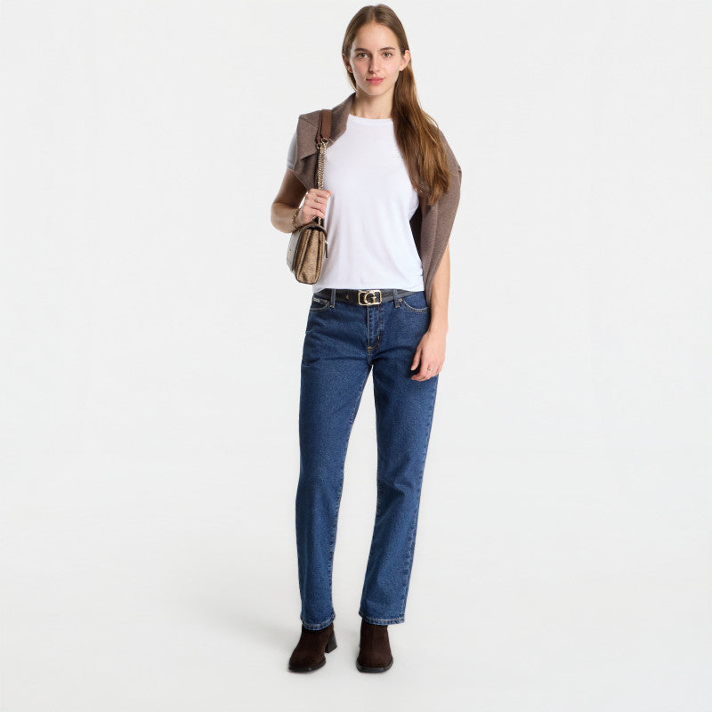 Guess Jeans New Ss Cn Mini Logo Tee Pure White