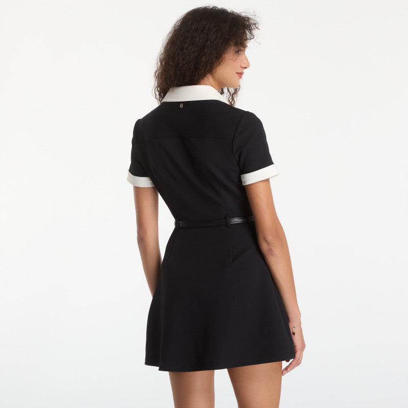Sukienka GUESS Ss Claudie Polo Flare Dress Jet Black