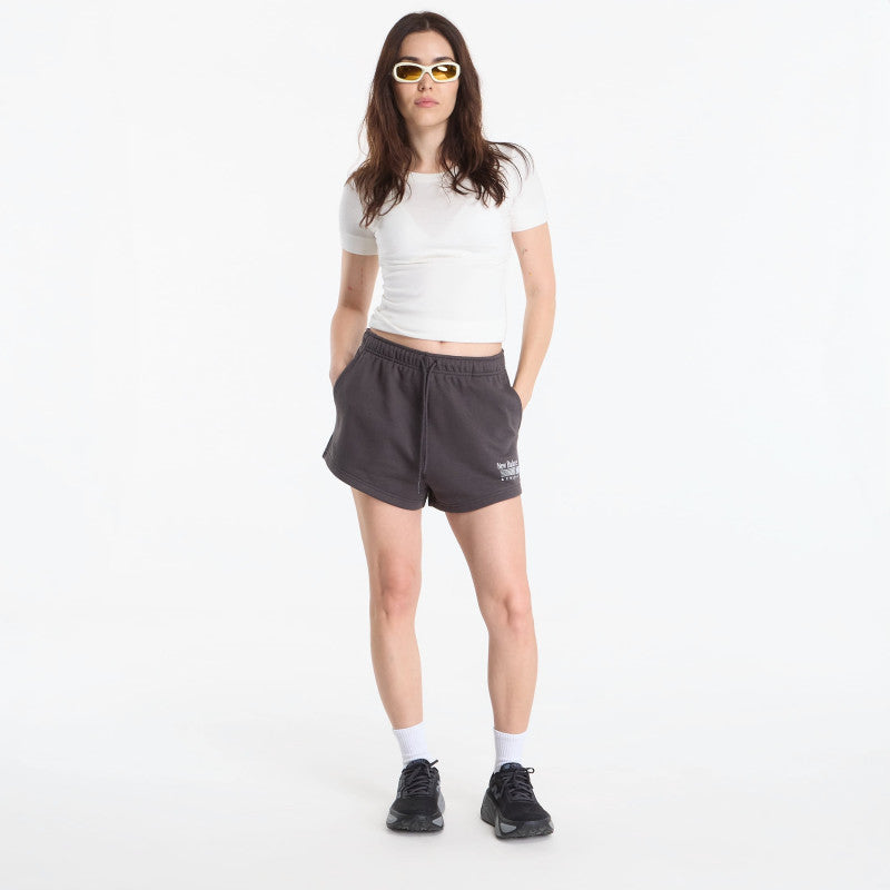 New Balance Trackside French Terry Short Black Cement