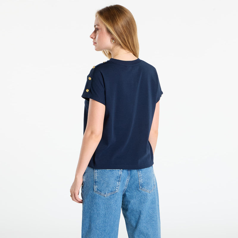 Tommy Hilfiger Gold Button Ss Tee Navy