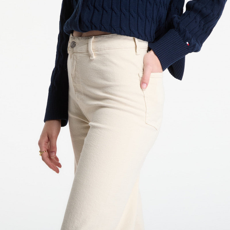 Jeansy Tommy Hilfiger Wide Leg Washed Clr Hw Ankle Jeans Muslin