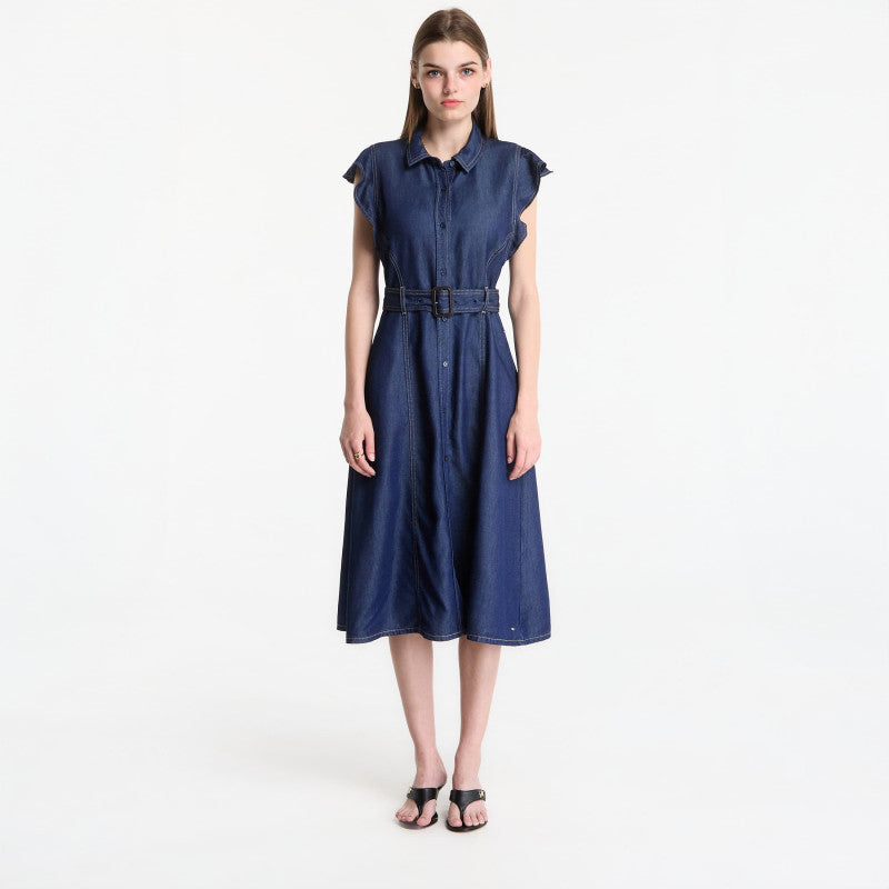Sukienka Tommy Hilfiger Volant F&F Midi Dress Leny Ss Leny