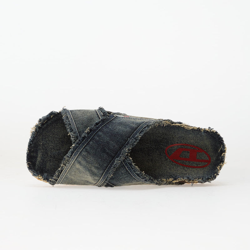 DIESEL Woodstock D-Woodstock-Sa-Cross Wmns Sandals Blue Denim
